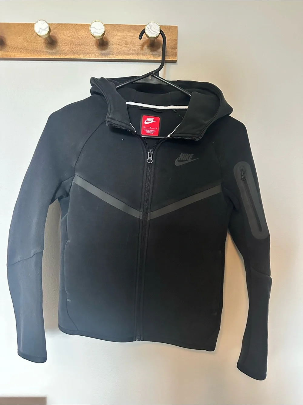 Boys Nike Tech Black Hooded Zip Jacket
